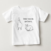 Cute Duck en Rabbit Drawing Jouw tekst tshirts