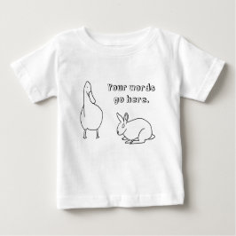 Cute Duck en Rabbit Drawing Jouw tekst tshirts