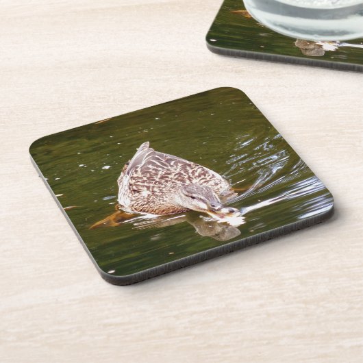 Cute Duck Feeding Drankjes Onderzetter (Linkerzijde)