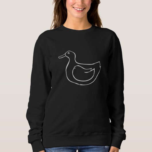 Cute Duck Forest Animal Nature Wildlife Sketch Trui (Voorkant)