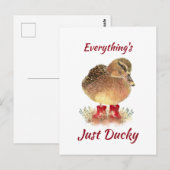 Cute Duck Fun Quote "Alles is gewoon duister" Briefkaart (Voorkant / Achterkant)