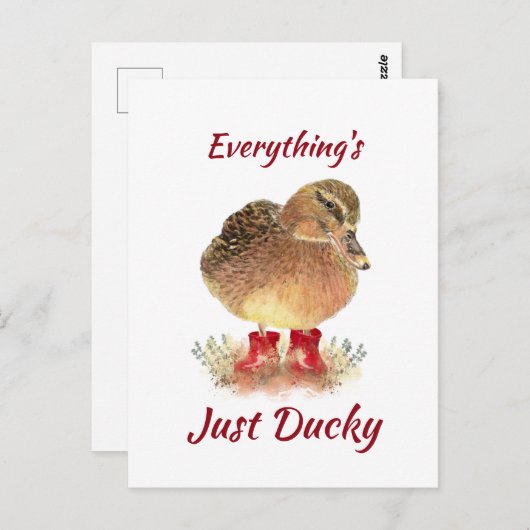 Cute Duck Fun Quote "Alles is gewoon duister" Briefkaart (Voorkant / Achterkant)