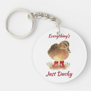 Cute Duck Fun Quote "Alles is gewoon duister" K Sleutelhanger