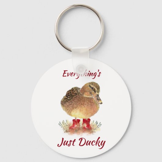 Cute Duck Fun Quote "Alles is gewoon duister" Sleutelhanger (Voorkant)