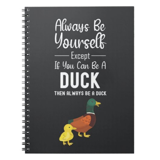 Cute Duck Gifts Funny Humor Animals Quote Cartoon Notitieboek (Voorkant)