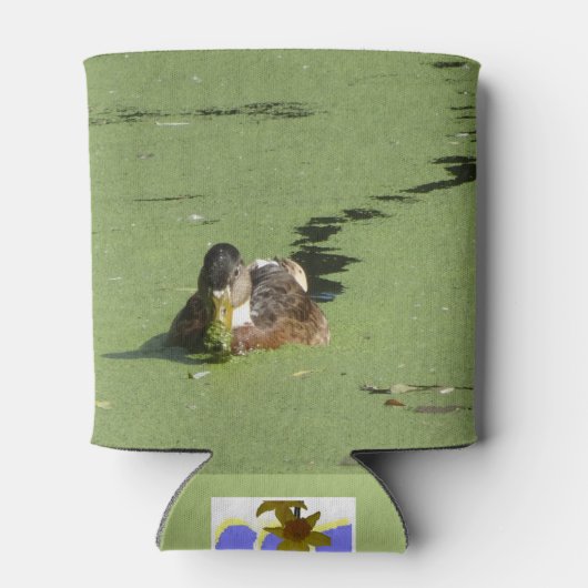 Cute Duck in Duckweed Koelbox Blikjeskoeler (Achterkant)