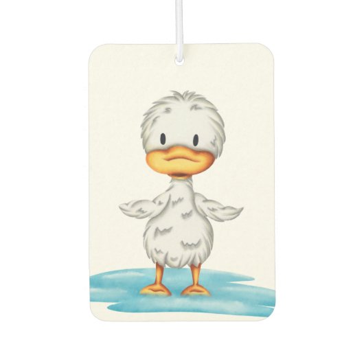 Cute Duck in Puddle Illustrated Luchtverfrisser (Voorkant)