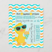 Cute Duck in Sunglass Holding een Sonw-Cone Kaart (Voorkant / Achterkant)