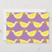 Cute Duck Kinder 1st Birthday Party Invitation Kaart (Achterkant)