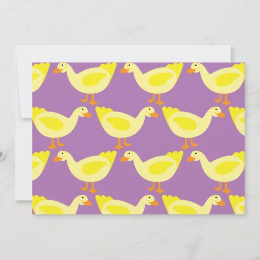 Cute Duck Kinder 1st Birthday Party Invitation Kaart (Achterkant)