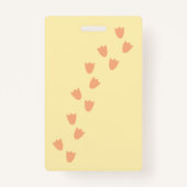 Cute Duck met Book Yellow Library Hall Pass Badge (Achterkant)