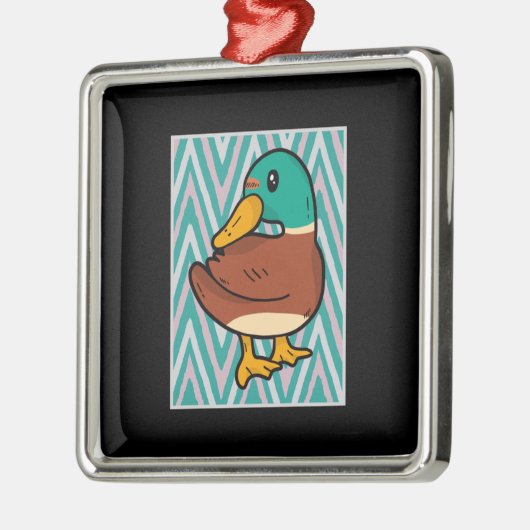Cute Duck Metalen Ornament (Links)