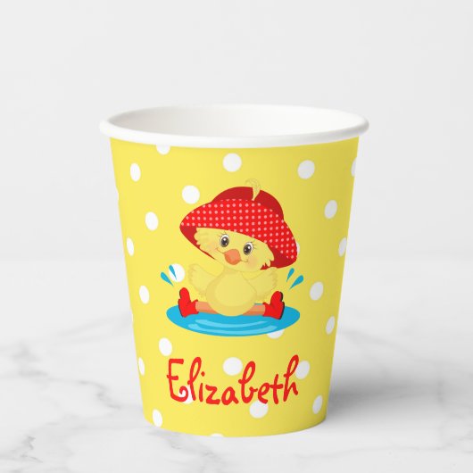 Cute Duck Paper cup Papieren Bekers (Voorkant)