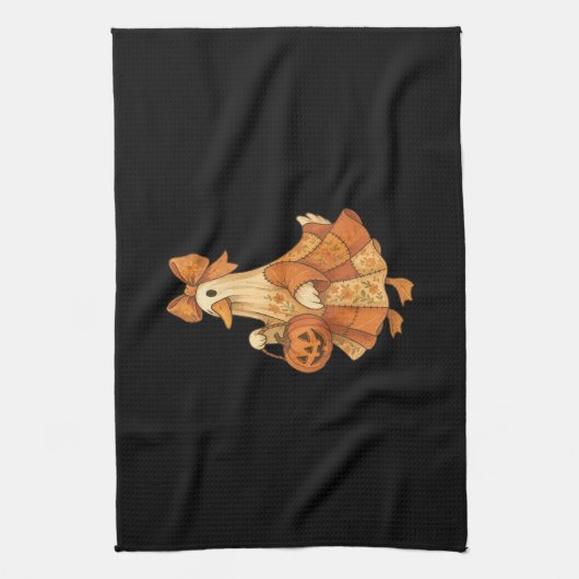 Cute Duck Patchwork Halloween Party Theedoek (Verticaal)