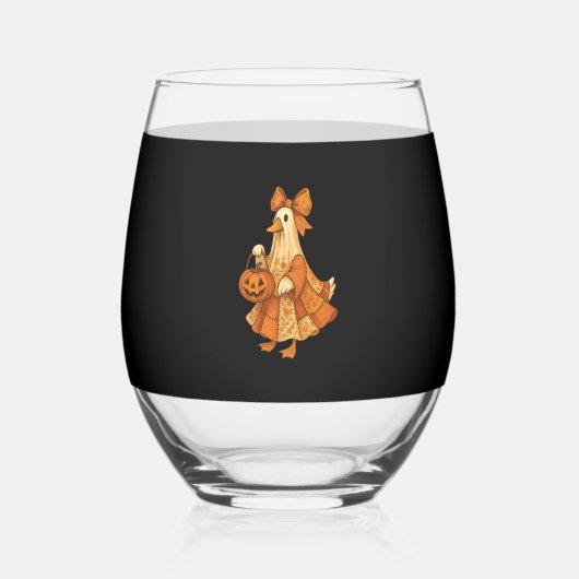 Cute Duck Patchwork Halloween Party Wijnglas Zonder Voet (Voorkant)