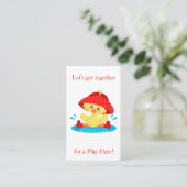 Cute Duck Playdate Contactkaartje (Staand voorkant)