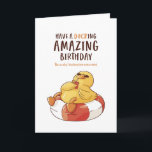 Cute Duck Pun Ducking Amazing Funny Birthday Kaart<br><div class="desc">Grappig en schattig verjaardagskaart voor degenen die van puns en humor houden. Ideaal om je vrienden en familie geluk te wensen met hun verjaardag. Bezoek onze winkel voor meer collectie met verjaardagskaarten. Je zult iets coole,  humoristische en soms sarcastische verjaardagskaarten vinden voor je speciale iemand.</div>