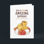 Cute Duck Pun Ducking Amazing Funny Birthday Kaart<br><div class="desc">Grappig en schattig verjaardagskaart voor degenen die van puns en humor houden. Ideaal om je vrienden en familie geluk te wensen met hun verjaardag. Bezoek onze winkel voor meer collectie met verjaardagskaarten. Je zult iets coole,  humoristische en soms sarcastische verjaardagskaarten vinden voor je speciale iemand.</div>