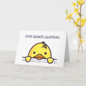 Cute Duck Pun Kaart (Gele Bloem)