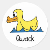 Cute Duck Ronde Sticker (Voorkant)