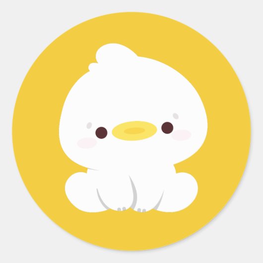 Cute Duck Ronde Sticker (Voorkant)