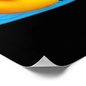 Cute Duck Rubber die 3D-effect vermindert Poster (Hoek)