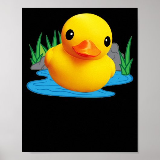 Cute Duck Rubber die 3D-effect vermindert Poster (Voorkant)