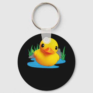 Cute Duck Rubber die 3D-effect vermindert Sleutelhanger