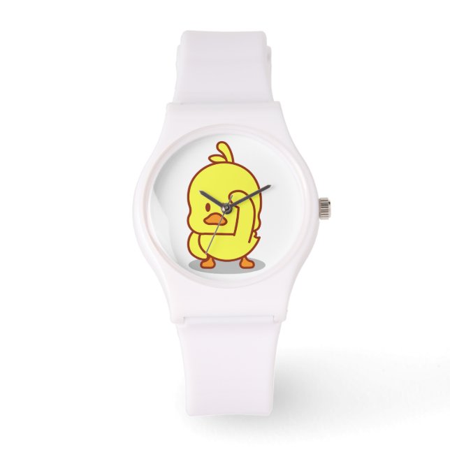 Cute Duck Rubber Ducking Dierenvriend Gift Horloge (Voorkant)