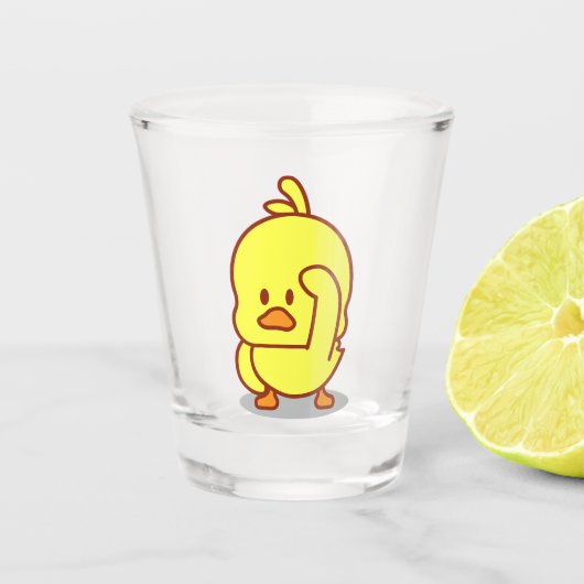 Cute Duck Rubber Ducking Dierenvriend Gift Shot Glas (Voorkant)