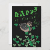 Cute Duck Shamrock Clover Happy St Patrick's Day Feestdagenkaart (Voorkant)