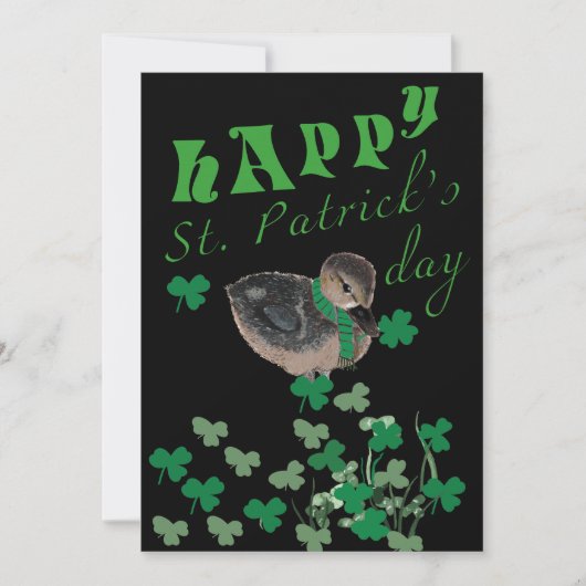 Cute Duck Shamrock Clover Happy St Patrick's Day Feestdagenkaart (Voorkant)