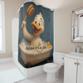 Cute Duck Shower Curtain – Editable Text, 71"x71" Douchegordijn (In situ)