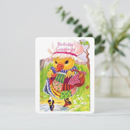 Cute Duck test het water Feestdagenkaart (Staand voorkant)