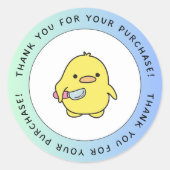 Cute Duck Thank You Sticker (Voorkant)