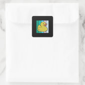 Cute Duck Vierkante Sticker (Tas)