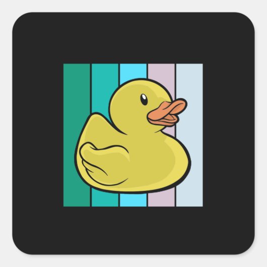 Cute Duck Vierkante Sticker (Voorkant)