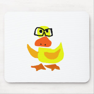 Cute Duck Wearing Glasses Art Muismat