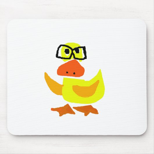 Cute Duck Wearing Glasses Art Muismat (Voorkant)