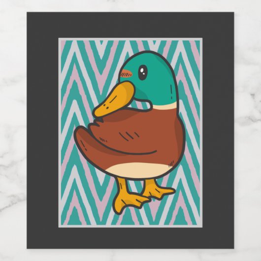 Cute Duck Wijn Etiket (Enkel label)