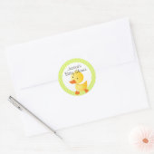 Cute Duckie and Stripes Personalized Ronde Sticker (Envelop)
