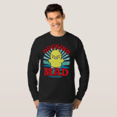 Cute Ducking Mad Duck Meme met Blue Retro Sunset T-shirt (Voorkant volledig)