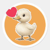 Cute Ducking Ronde Sticker (Voorkant)