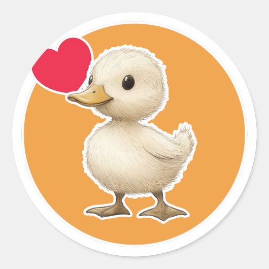 Cute Ducking Ronde Sticker (Voorkant)