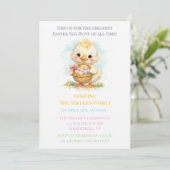 Cute Duckling Easter Egg Hunt Party Kaart (Staand voorkant)