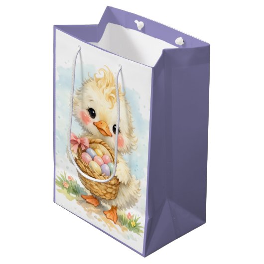 Cute Duckling Easter Egg Party Medium Cadeauzakje (Voorkant Gekanteld)