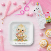 Cute Duckling Easter Egg Party Papieren Bordje (Feest)