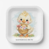 Cute Duckling Easter Egg Party Papieren Bordje (Voorkant)