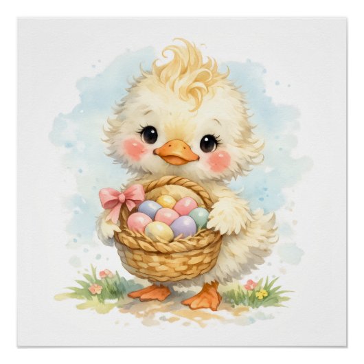 Cute Duckling Easter Egg Party Perfect Poster (Voorkant)