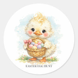 Cute Duckling Easter Egg Party Ronde Sticker